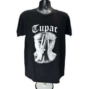 Vintage Tupac Shakur Cross Colours Rap Tee Black Hip Hop Graphic T-Shirt Medium